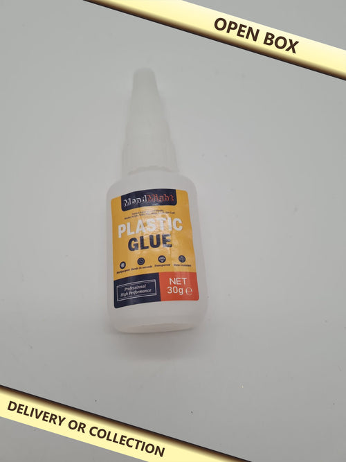 4 packs of Plastic Glue 30g â€” photograph 1 — Open box; auction delivery information shown on image