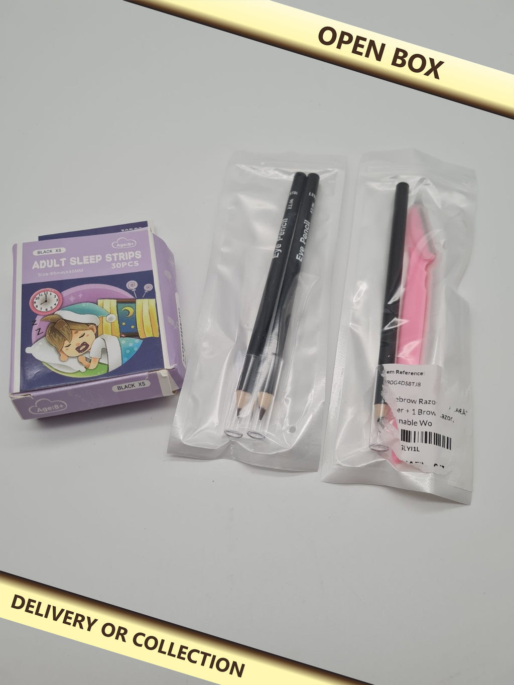 3 pcs bundle — photograph 1 — Open box; auction delivery information shown on image
