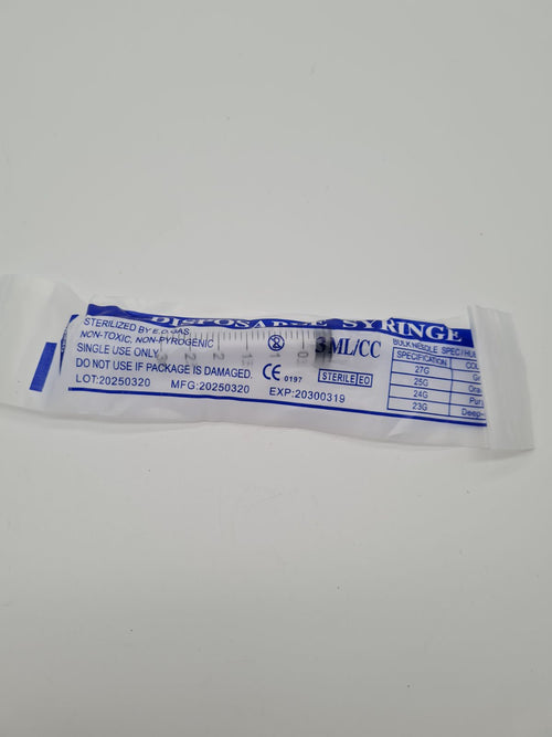 20 pack of individual 3 ml/cc Disposable Syringe — photograph 1