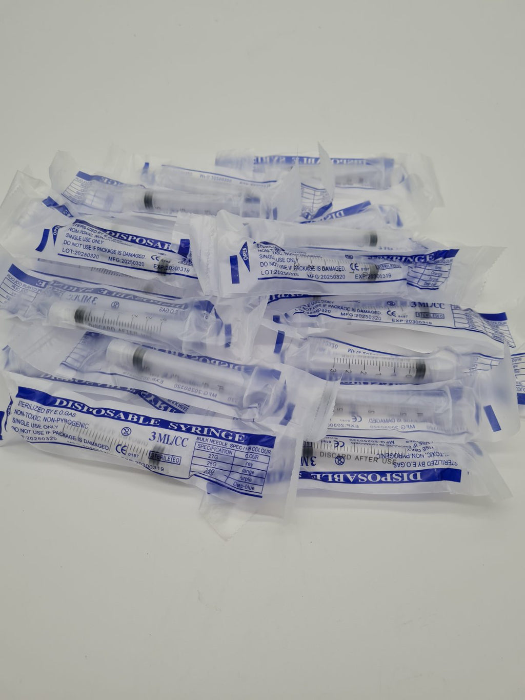 20 pack of individual 3 ml/cc Disposable Syringe — photograph 3