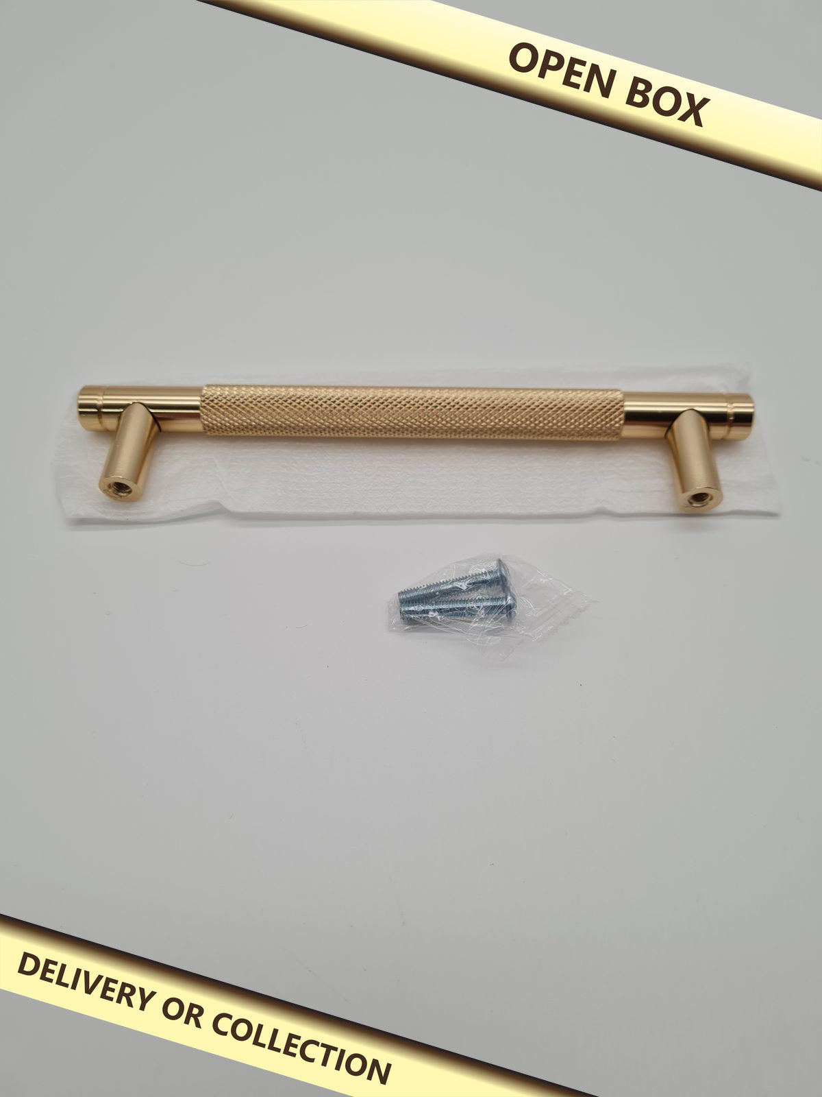 8 pack Cabinet Door Bar Handle — photograph 1 — Open box; auction delivery information shown on image