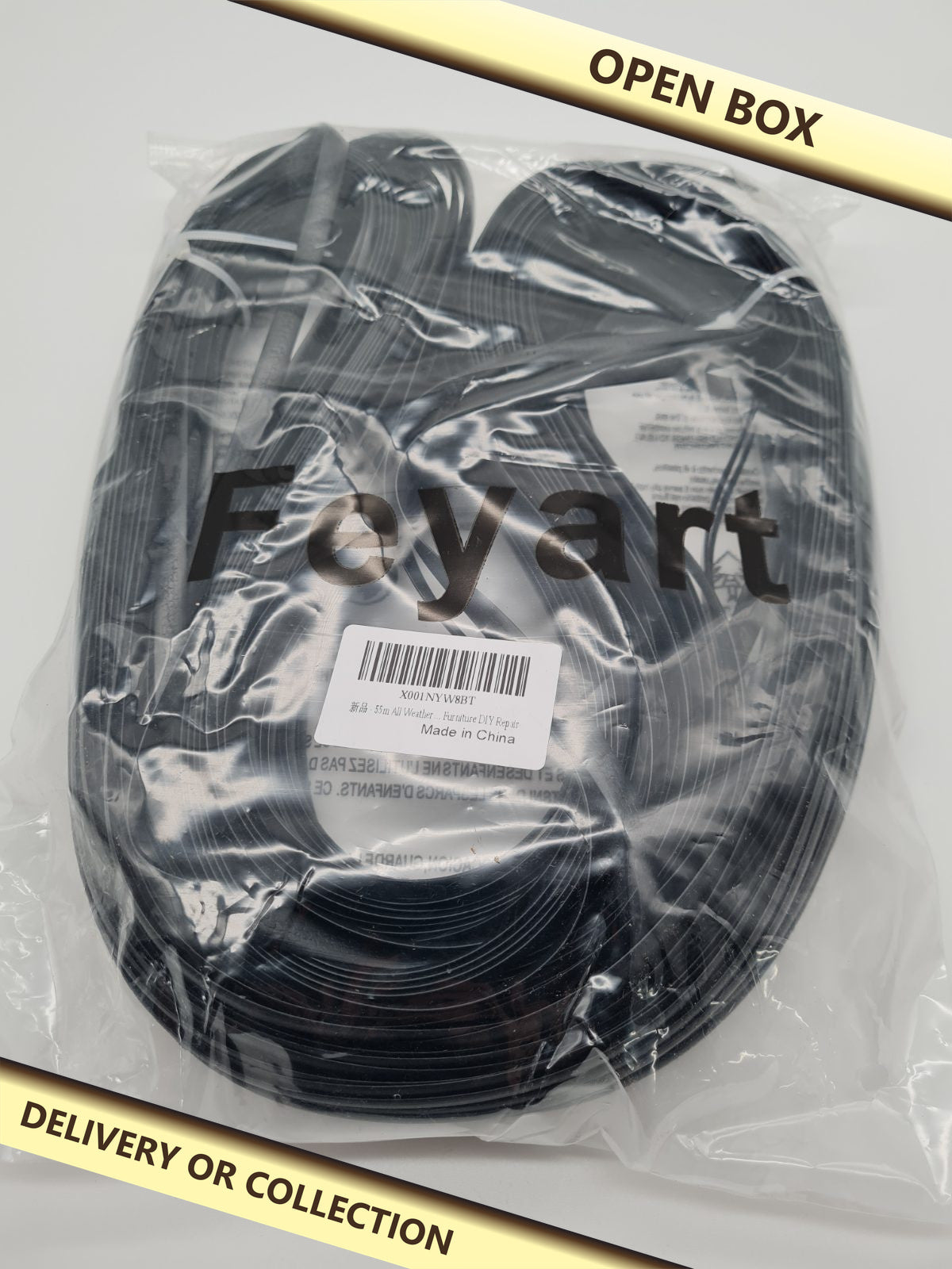 Feyart Synthetic Rattan Wicker Furniture Repair Strip — photograph 1 — Open box; auction delivery information shown on image