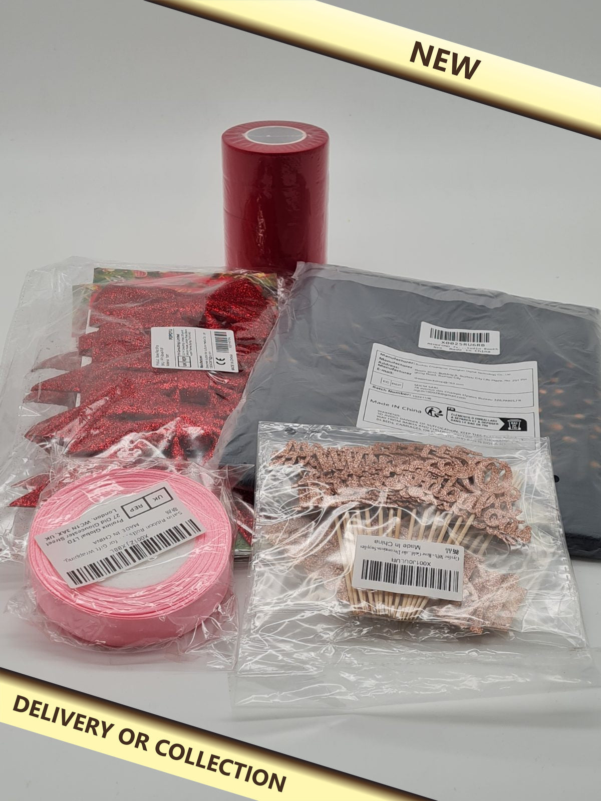 5 bundle pack of party bits — photograph 1 — New; auction delivery information shown on image