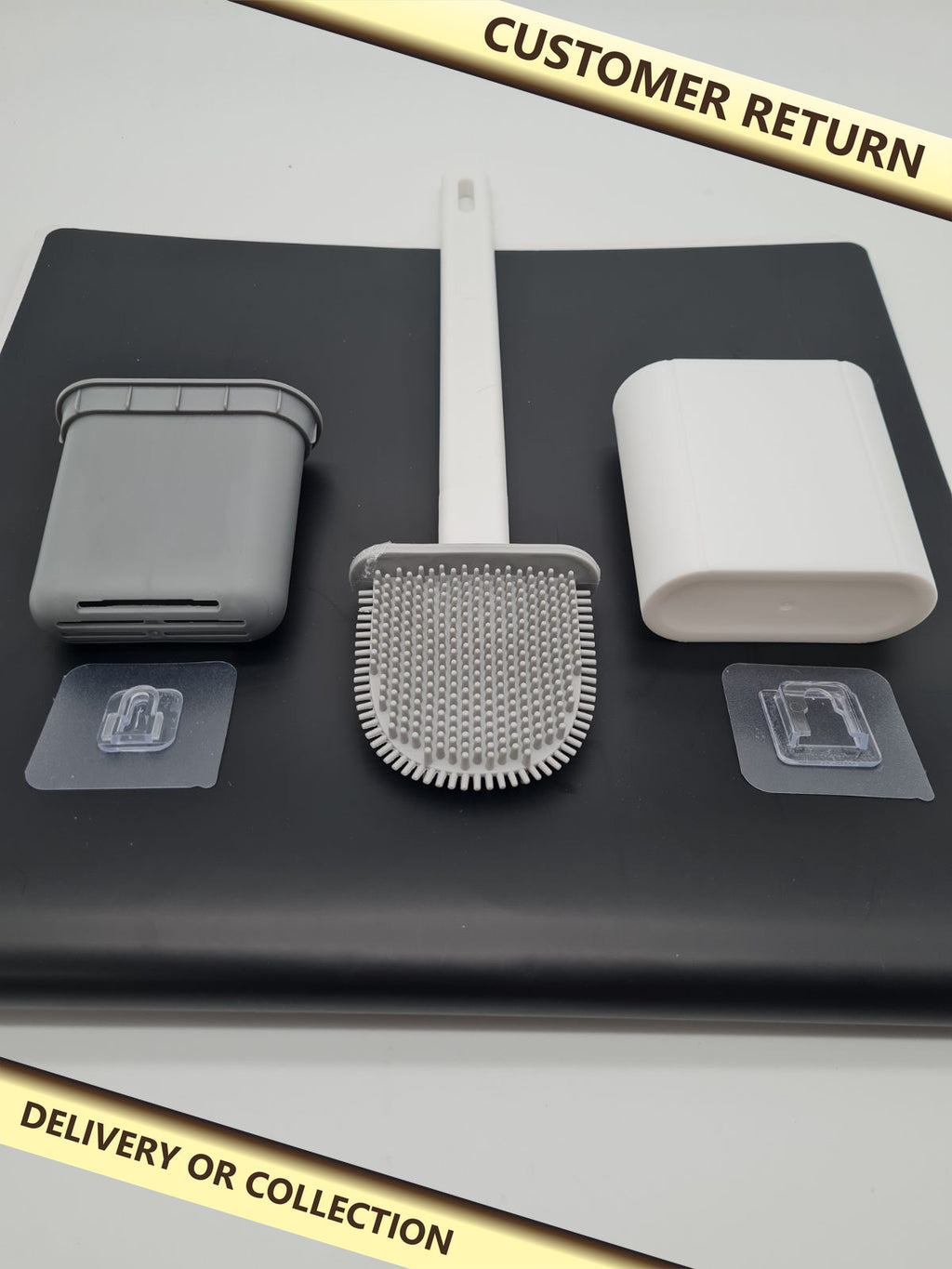 2 pack of Wall-Mounted Toilet Brush and Holder Set — photograph 1 — Customer return; auction delivery information shown on image