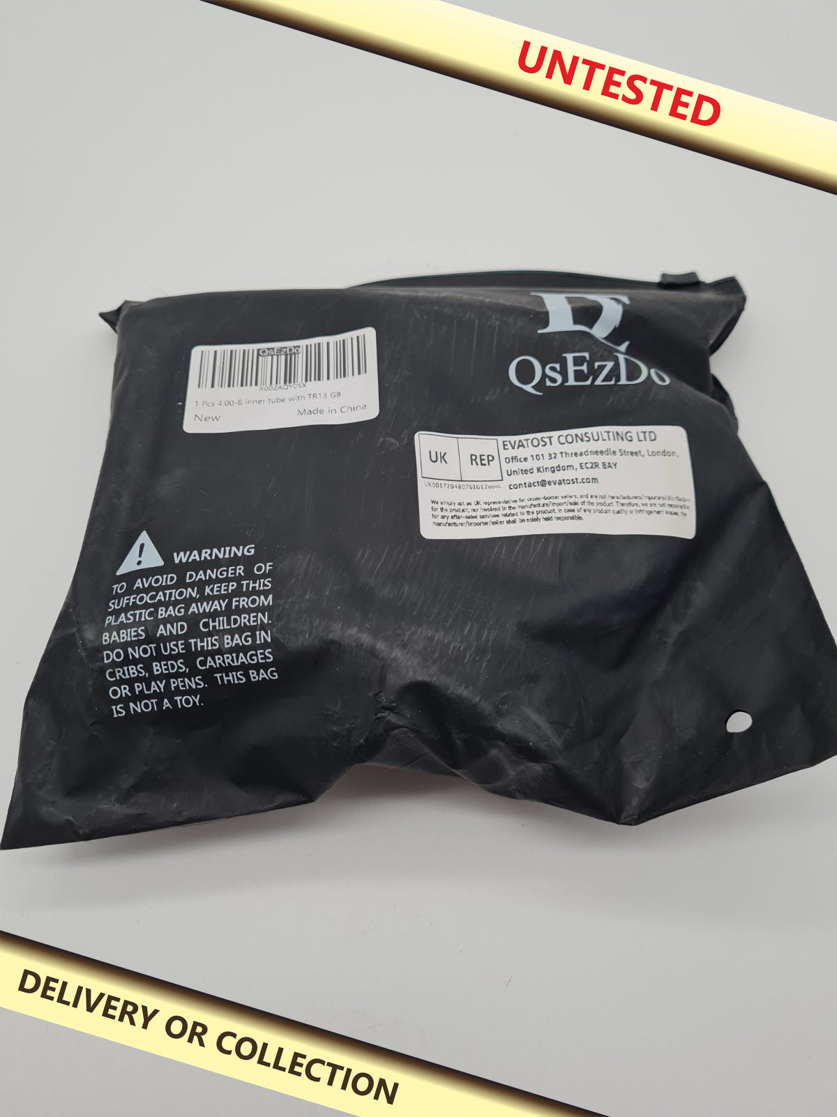 Inner Tube 4.00-8 TR13 — photograph 1 — Untested; auction delivery information shown on image