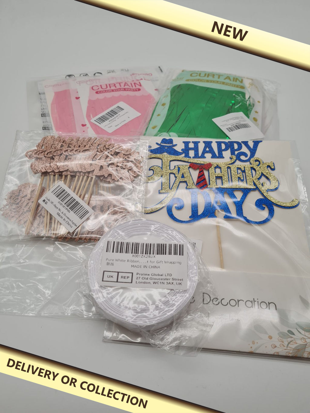 Bundle pack of party products — photograph 1 — New; auction delivery information shown on image