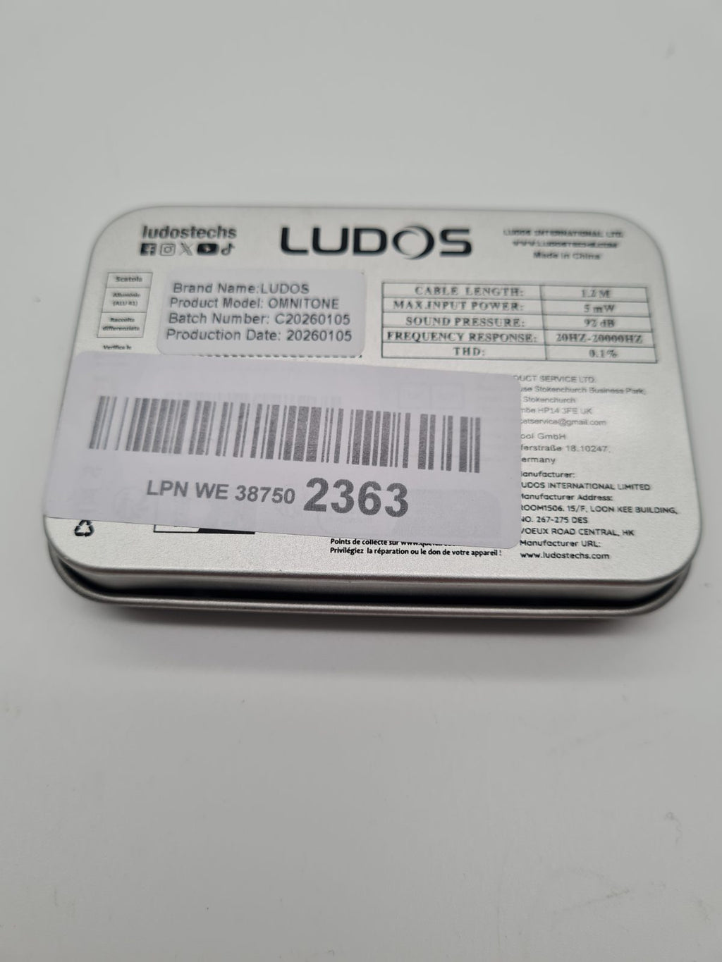 Wired In-Ear Headphones - LUDOS OMNITONE — photograph 3