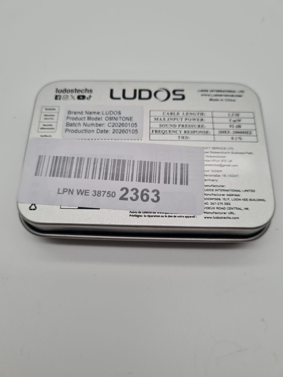 Wired In-Ear Headphones - LUDOS OMNITONE — photograph 3