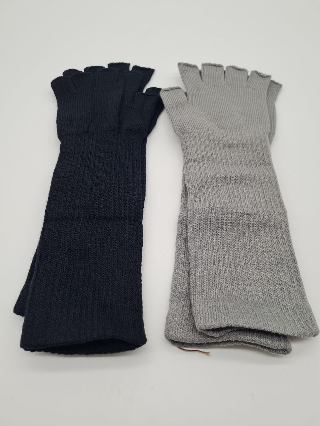 Two Pairs of Long Knitted Fingerless Gloves — photograph 1