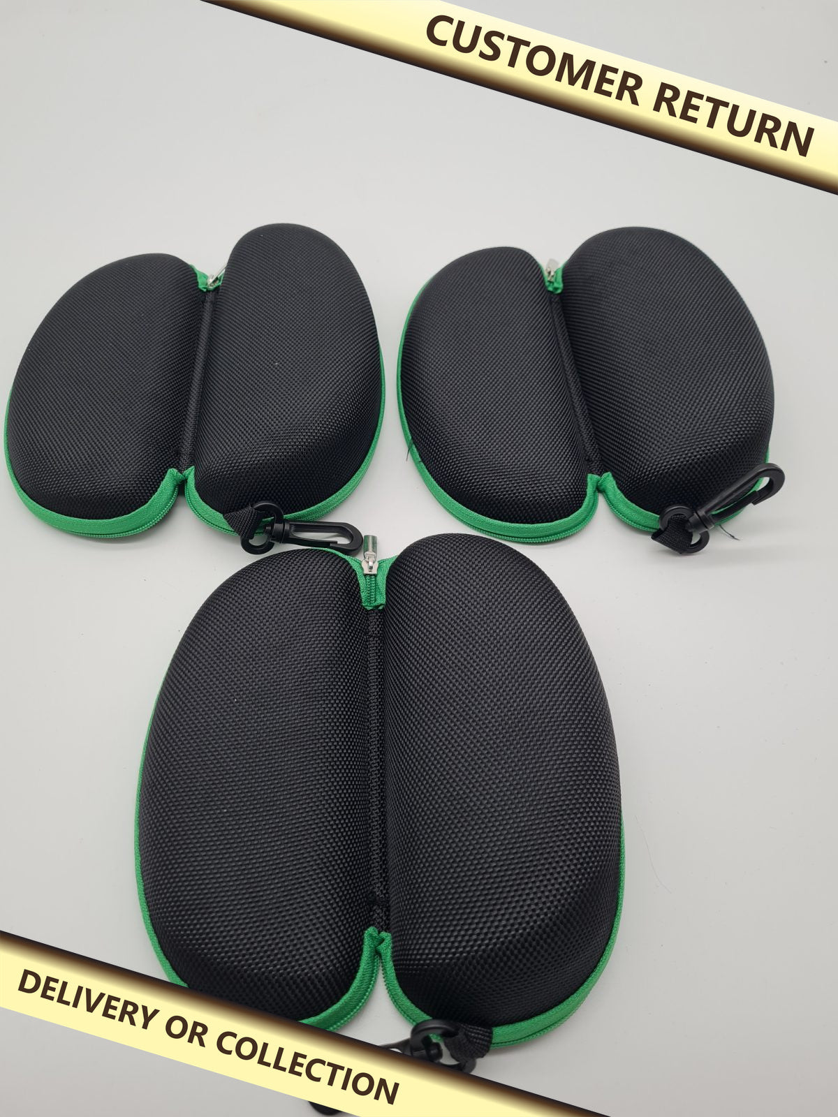 Set of 3 Zip-Up Protective Glasses Cases — photograph 1 — Customer return; auction delivery information shown on image