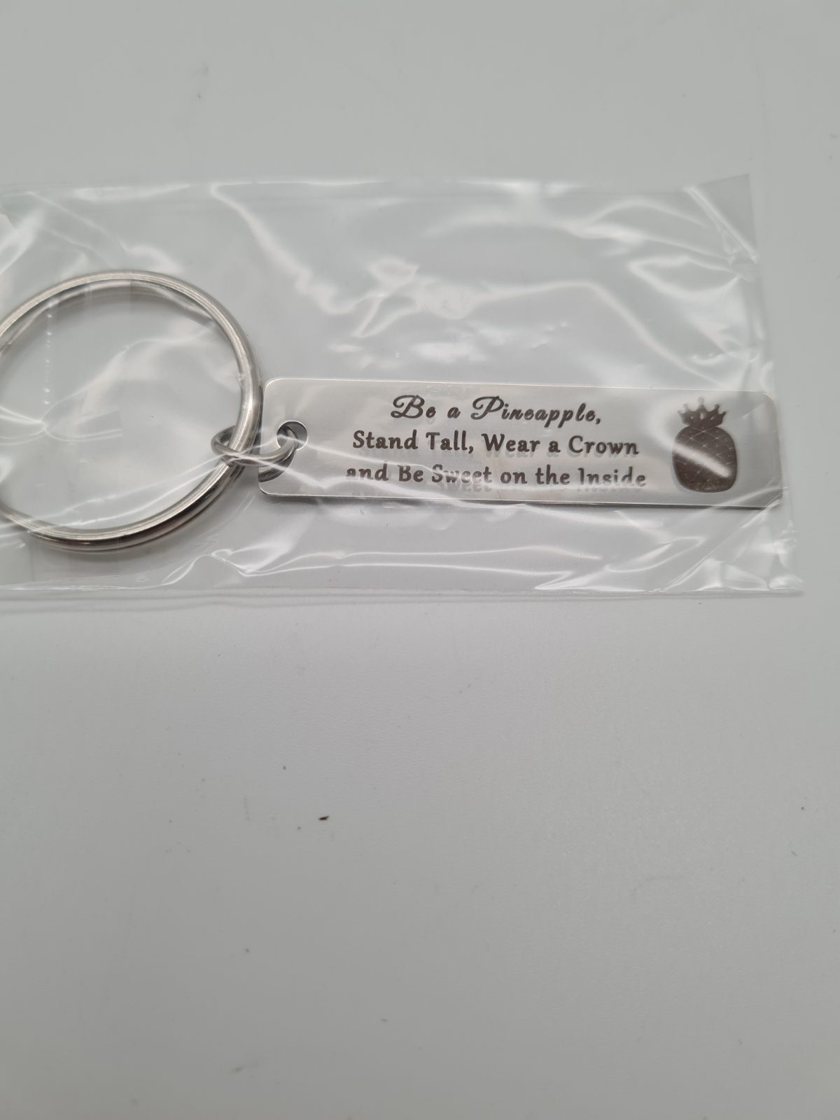 Inspirational Pineapple Quote Keyring — photograph 2
