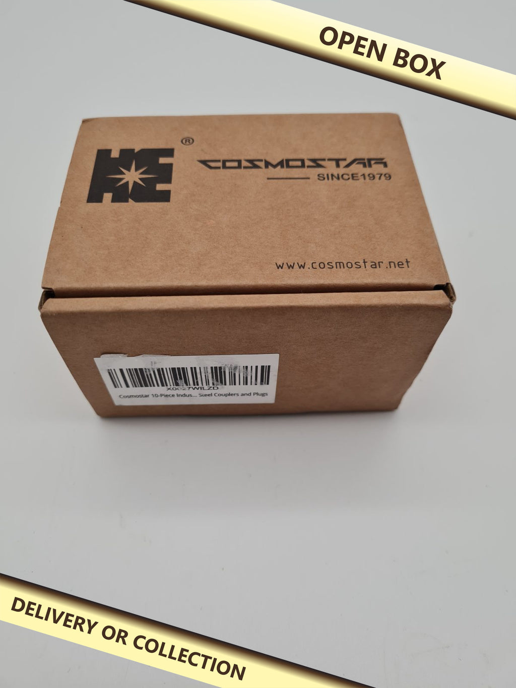 10-Piece Pneumatic Quick-Release Coupler and Plug Set — photograph 1 — Open box; auction delivery information shown on image