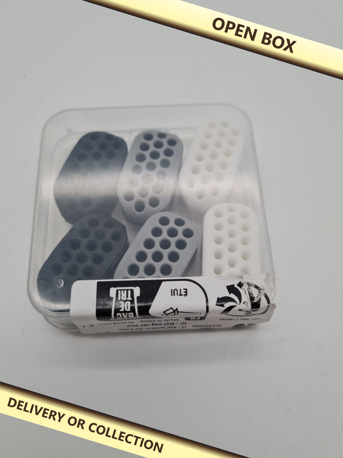 Jaw Exerciser Mouthpieces, Set of 6 — photograph 1 — Open box; auction delivery information shown on image
