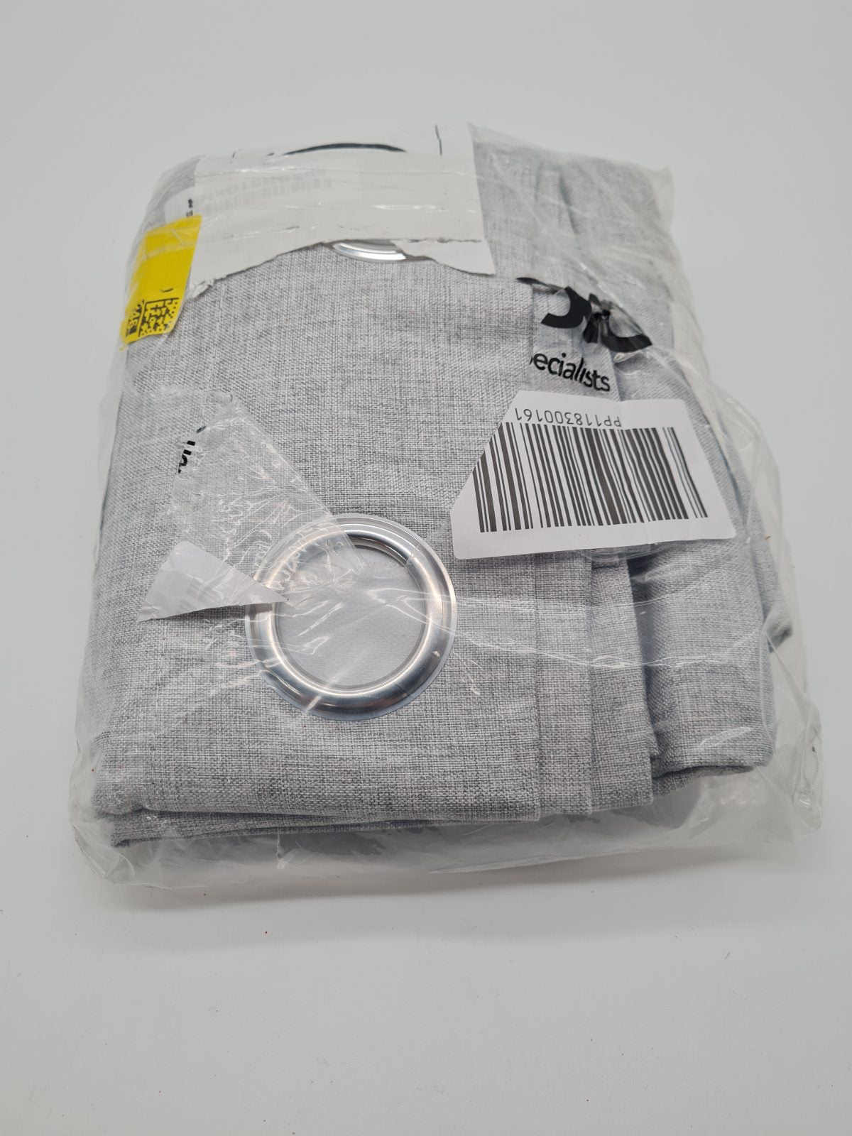 Deconovo Linen-Look Eyelet Curtains, Pair, 117 x 138 cm — photograph 1