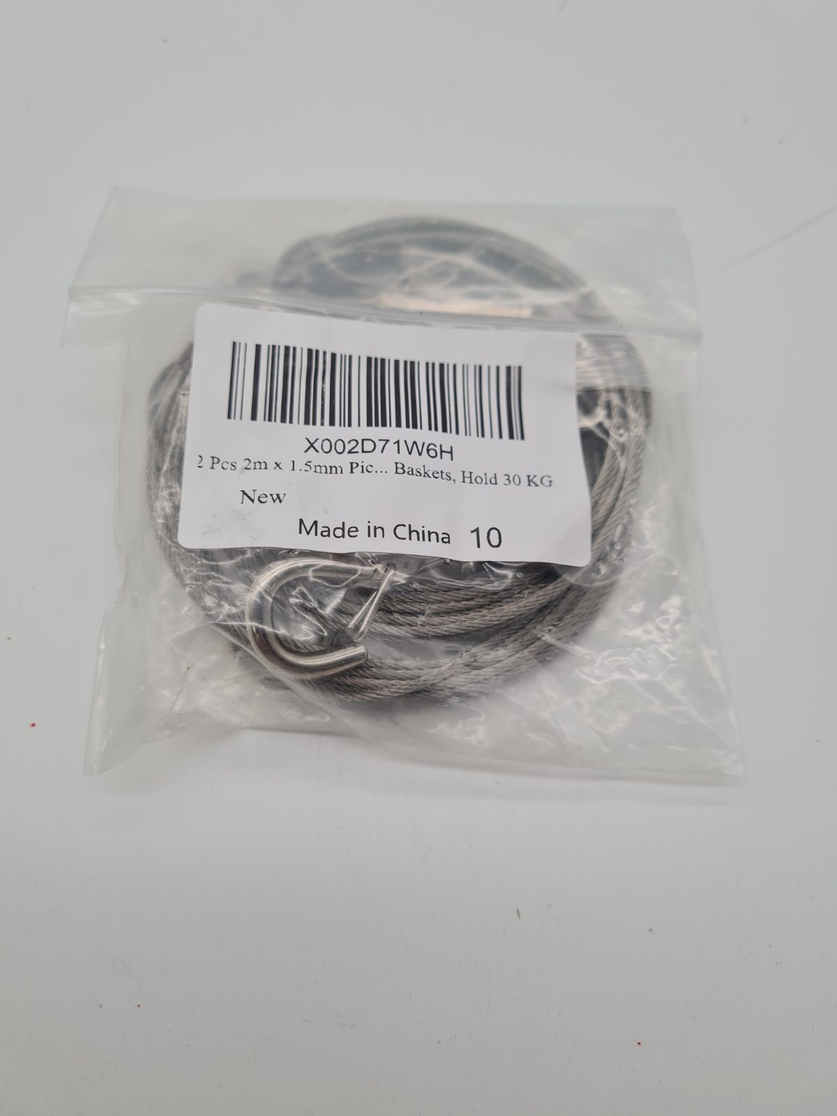Pair of Adjustable Wire Hanging Cables 2 m x 1.5 mm — photograph 3