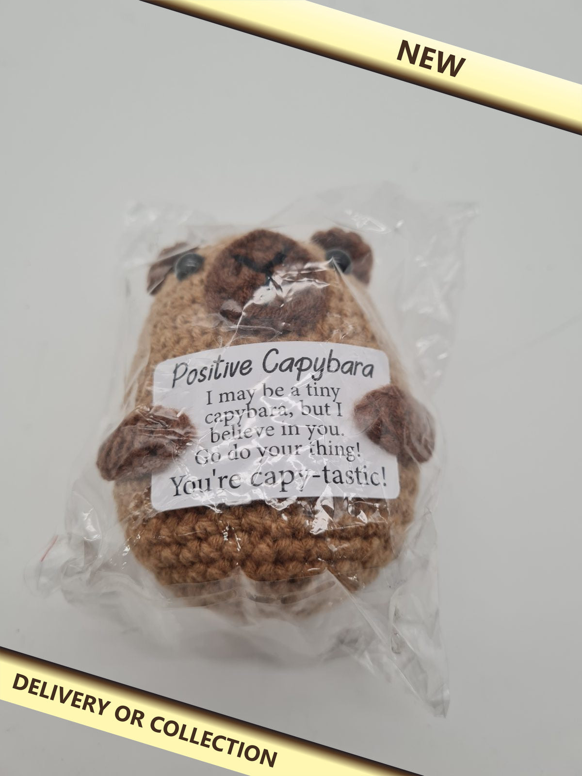 Positive Capybara Crochet Soft Toy KBW250622KPBL28BAIJIAN — photograph 1 — New; auction delivery information shown on image