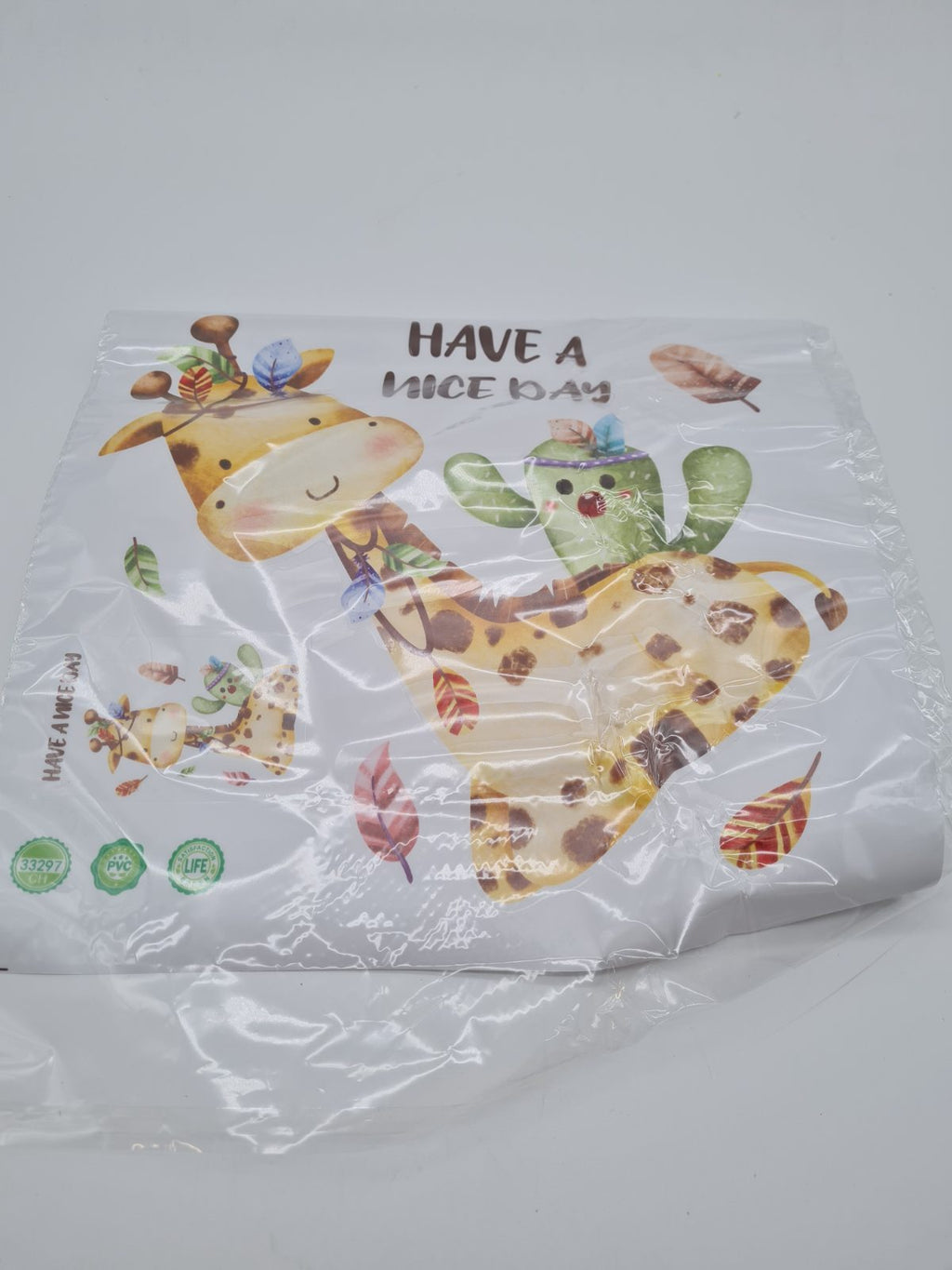 Children's Giraffe and Cactus Wall Sticker — photograph 1