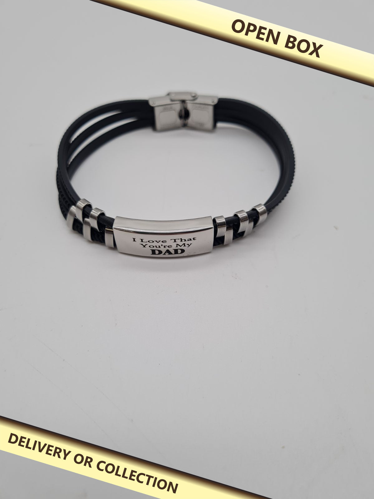 CheersLife Dad Message Bracelet — photograph 1 — Open box; auction delivery information shown on image