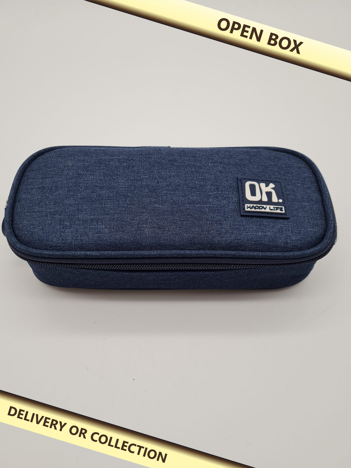 Zip-Around Pencil Case — photograph 1 — Open box; auction delivery information shown on image