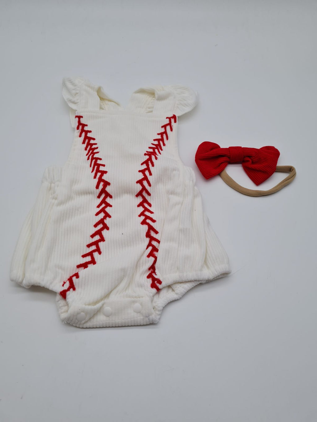 Baby Romper and Bow Headband Set 0-3 Months — photograph 1