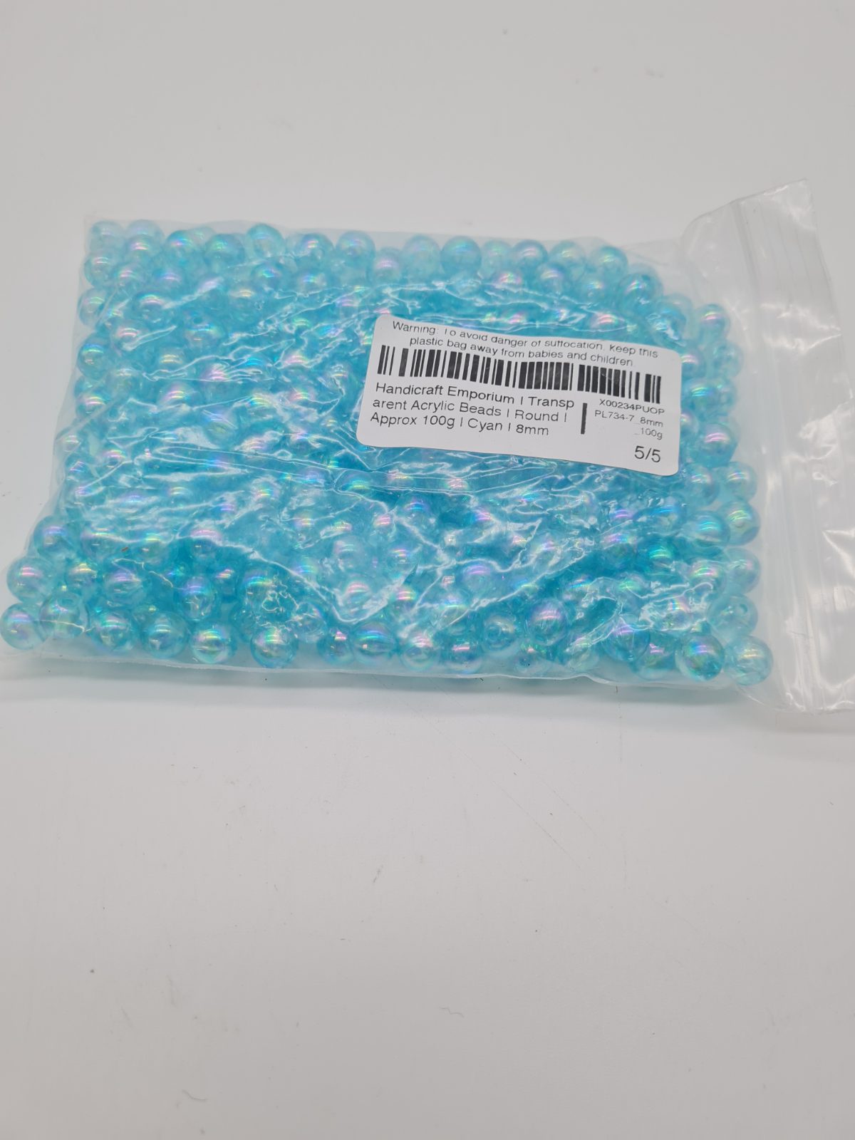8 mm Round Acrylic Craft Beads — photograph 3
