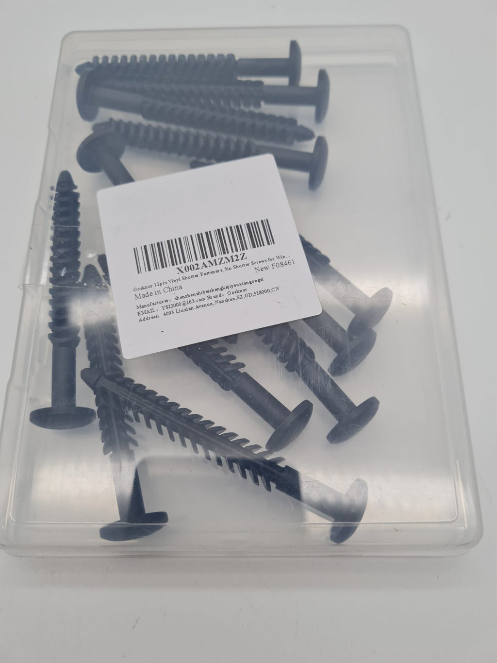 Vinyl shutter push-in fasteners pack of 12 — photograph 1