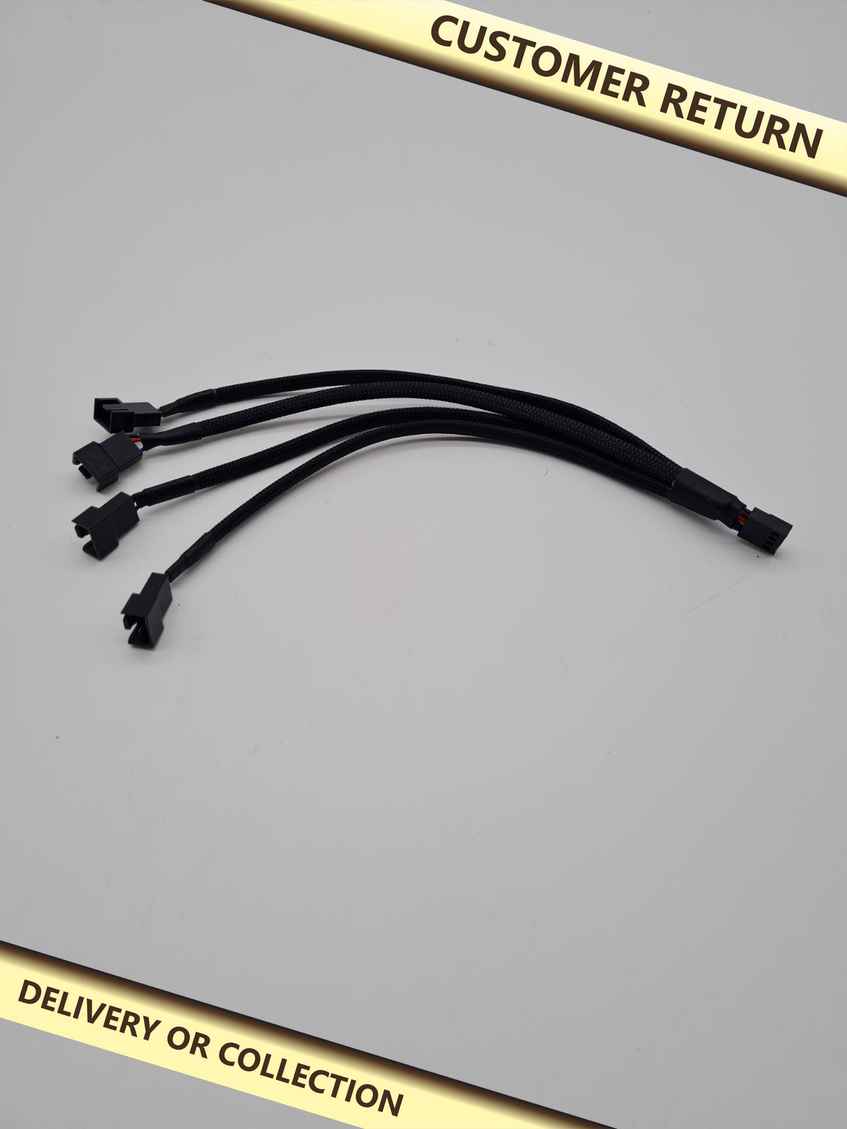 5-Way 4-Pin PWM PC Fan Splitter Cable — photograph 1 — Customer return; auction delivery information shown on image