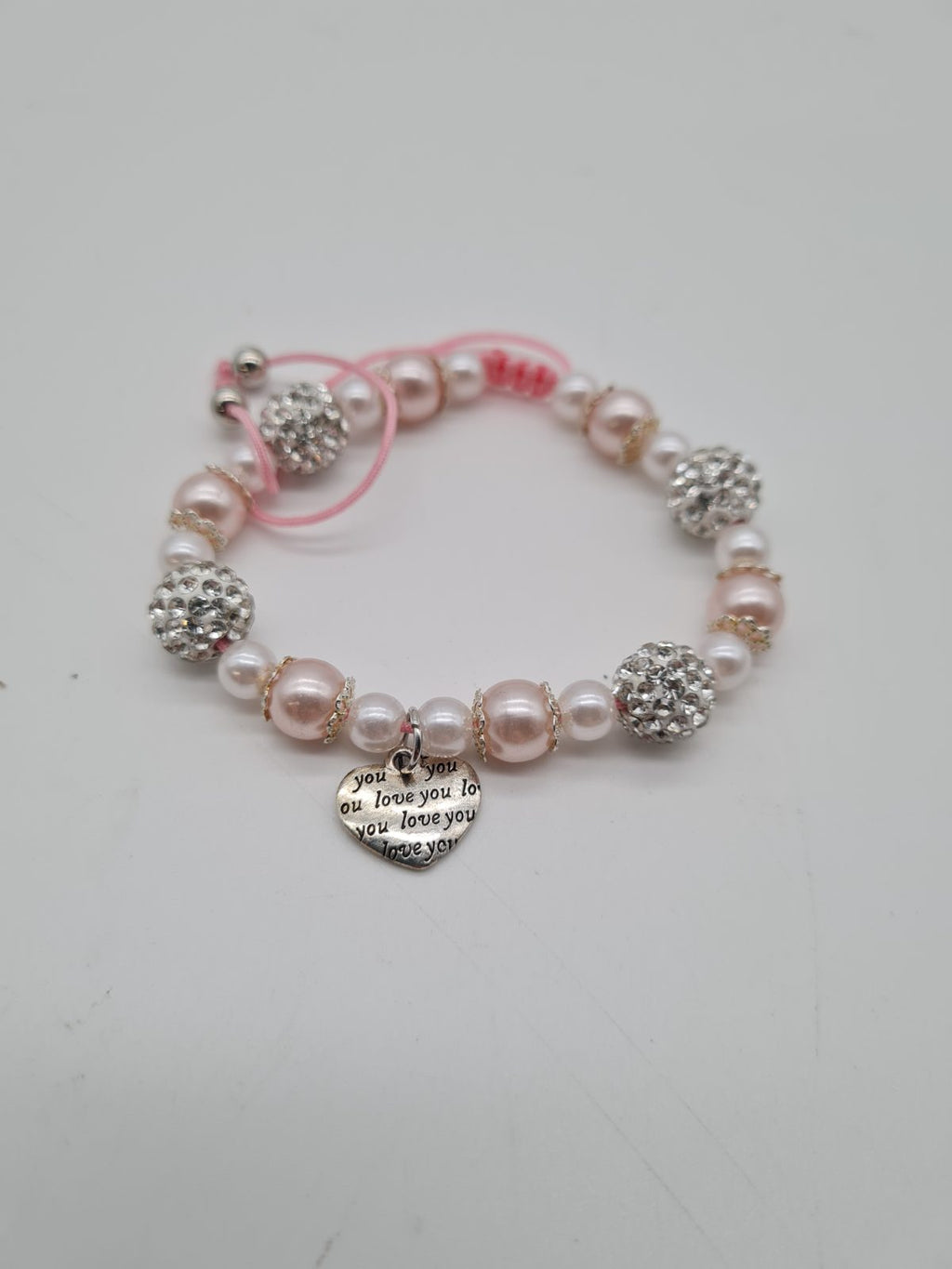 Girls' Beaded Heart Charm Bracelet — photograph 1