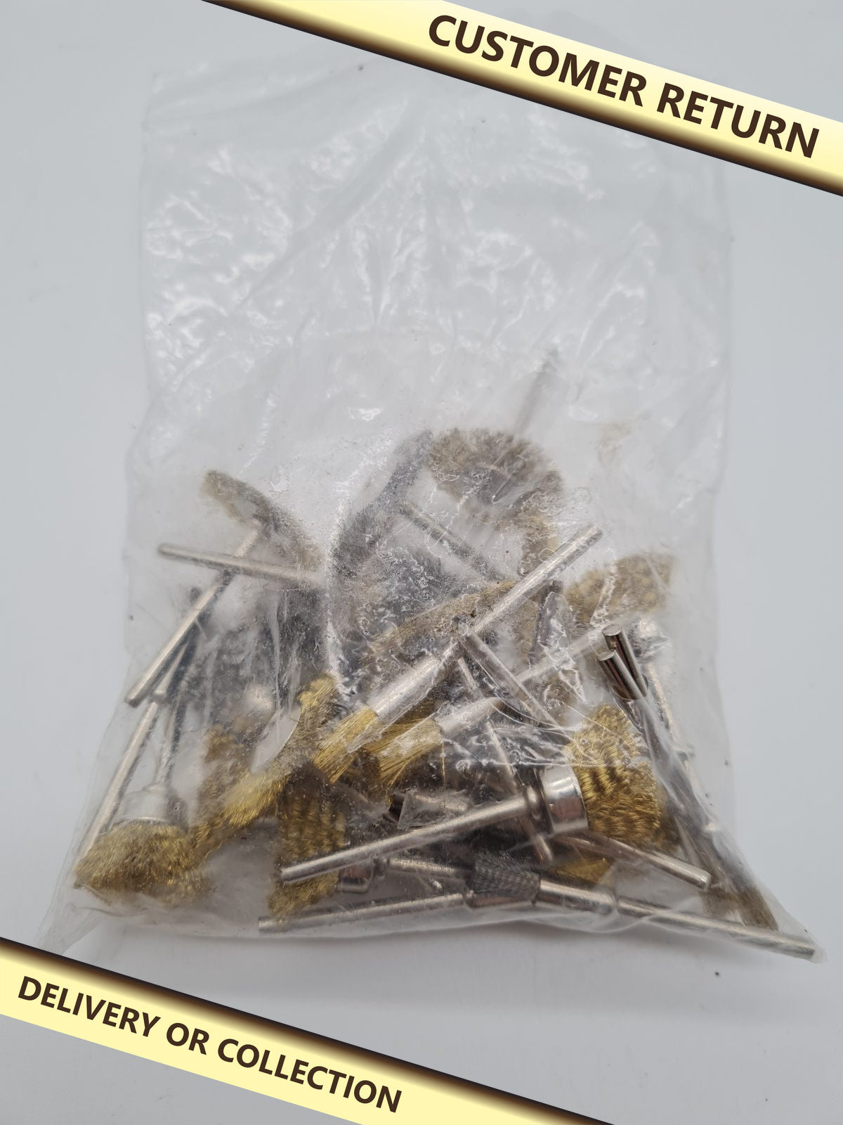 Assorted Rotary Tool Wire Brush Attachments — photograph 1 — Customer return; auction delivery information shown on image