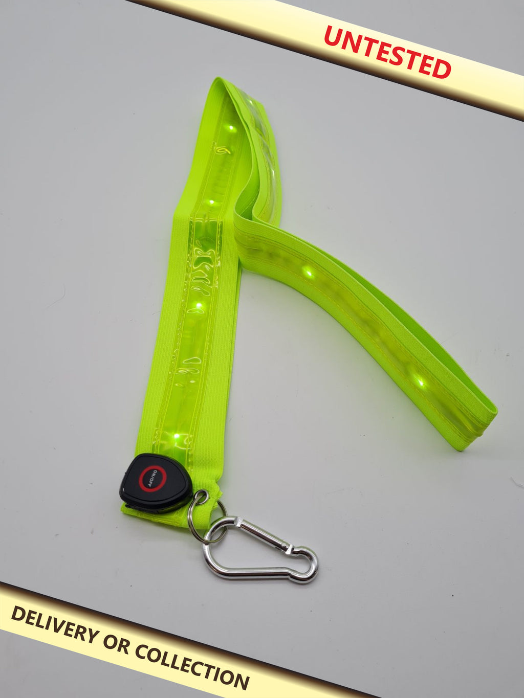 LED Reflective Safety Sash with Clip — photograph 1 — Untested; auction delivery information shown on image