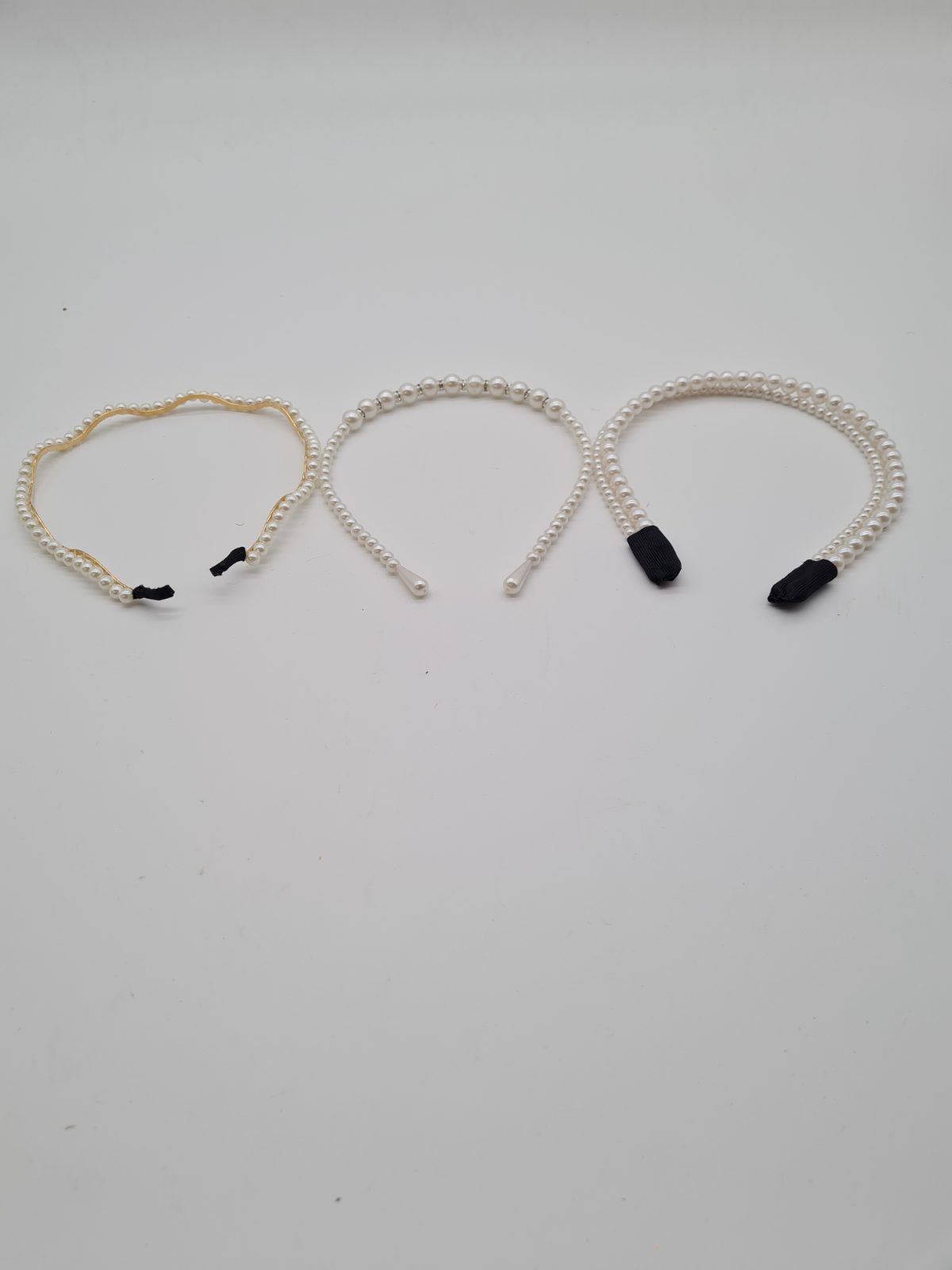 Set of 3 Pearl-Effect Fashion Headbands — photograph 2