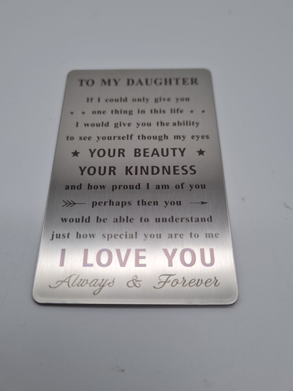 To My Daughter sentimental wallet card — photograph 1