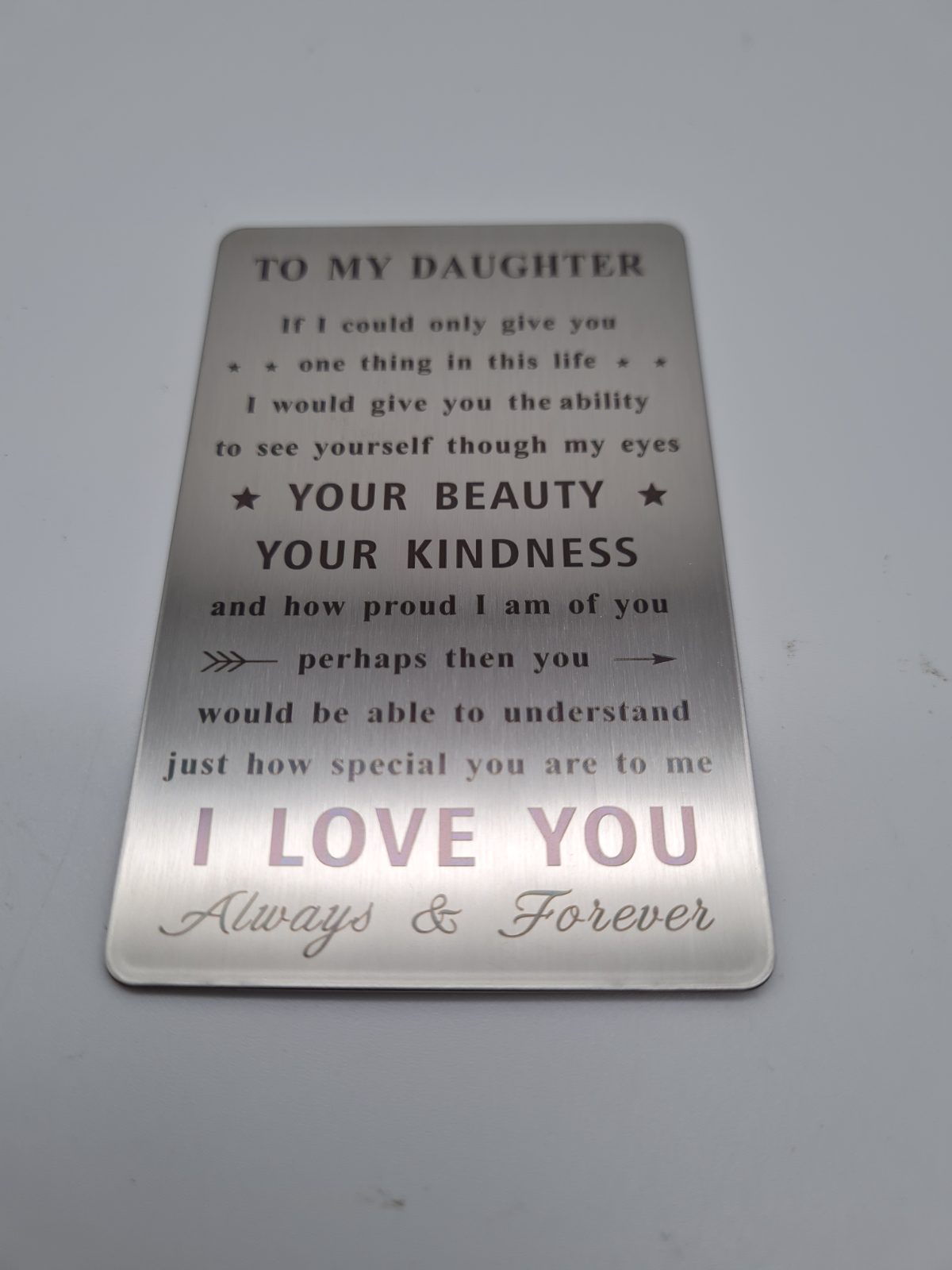 To My Daughter sentimental wallet card — photograph 1