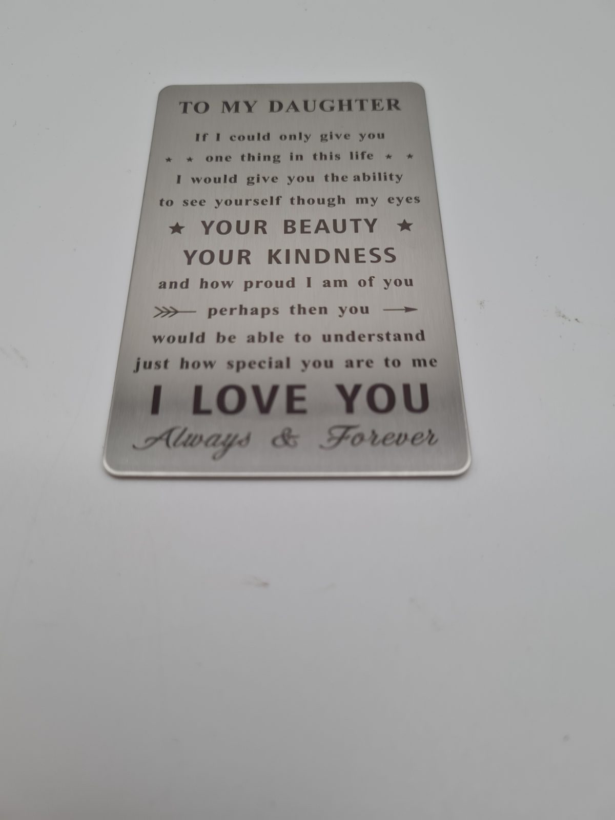 To My Daughter sentimental wallet card — photograph 2