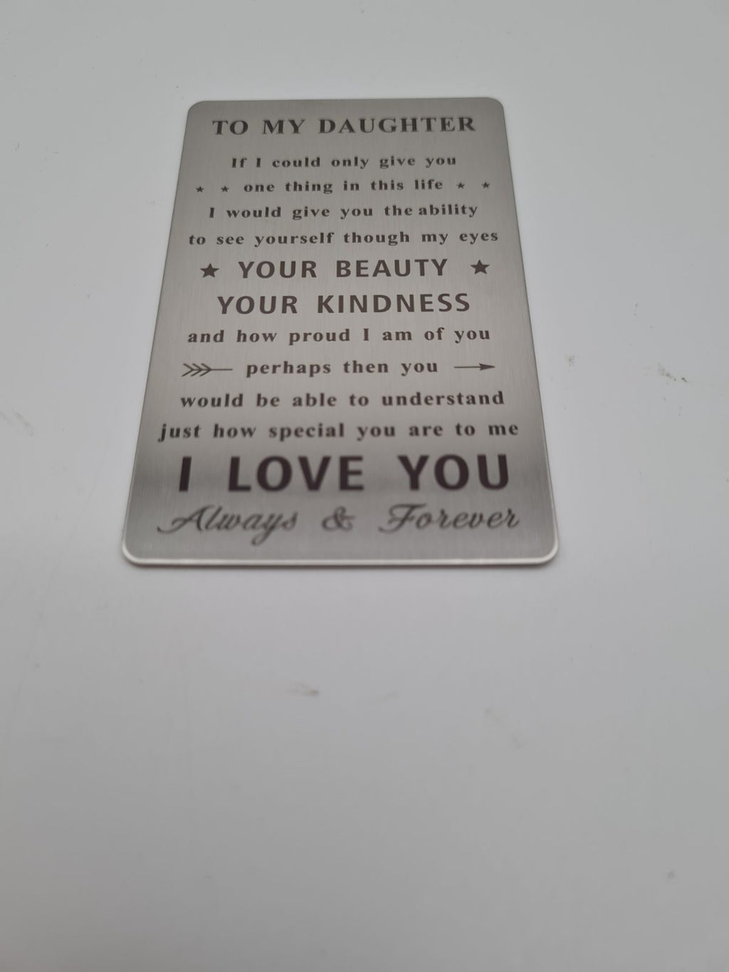 To My Daughter sentimental wallet card — photograph 2