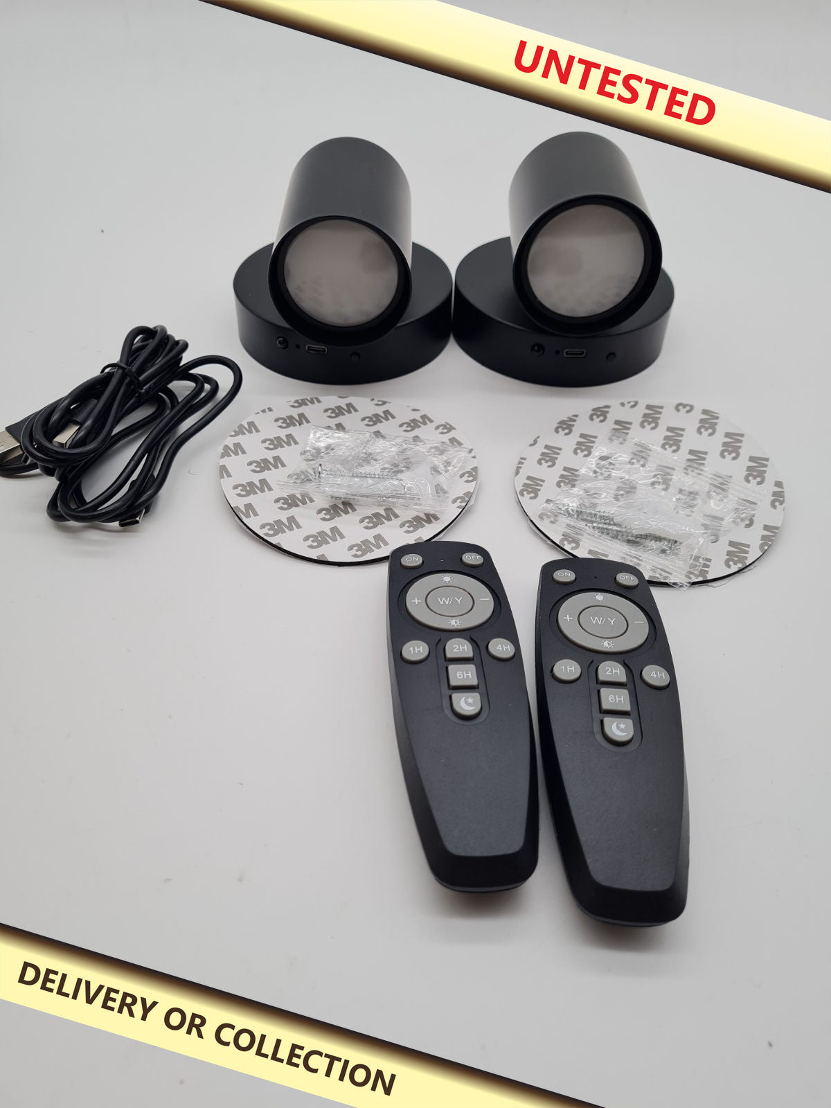Pair of remote-controlled wall lights D0834 — photograph 1 — Untested; auction delivery information shown on image