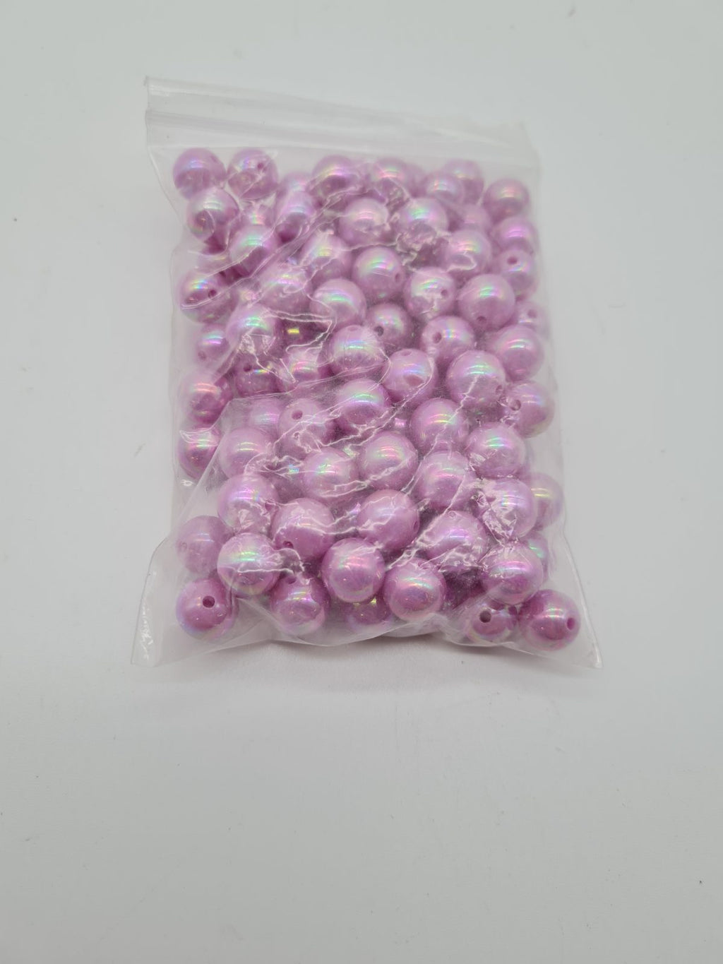 Purple Iridescent Round Acrylic Beads — photograph 1