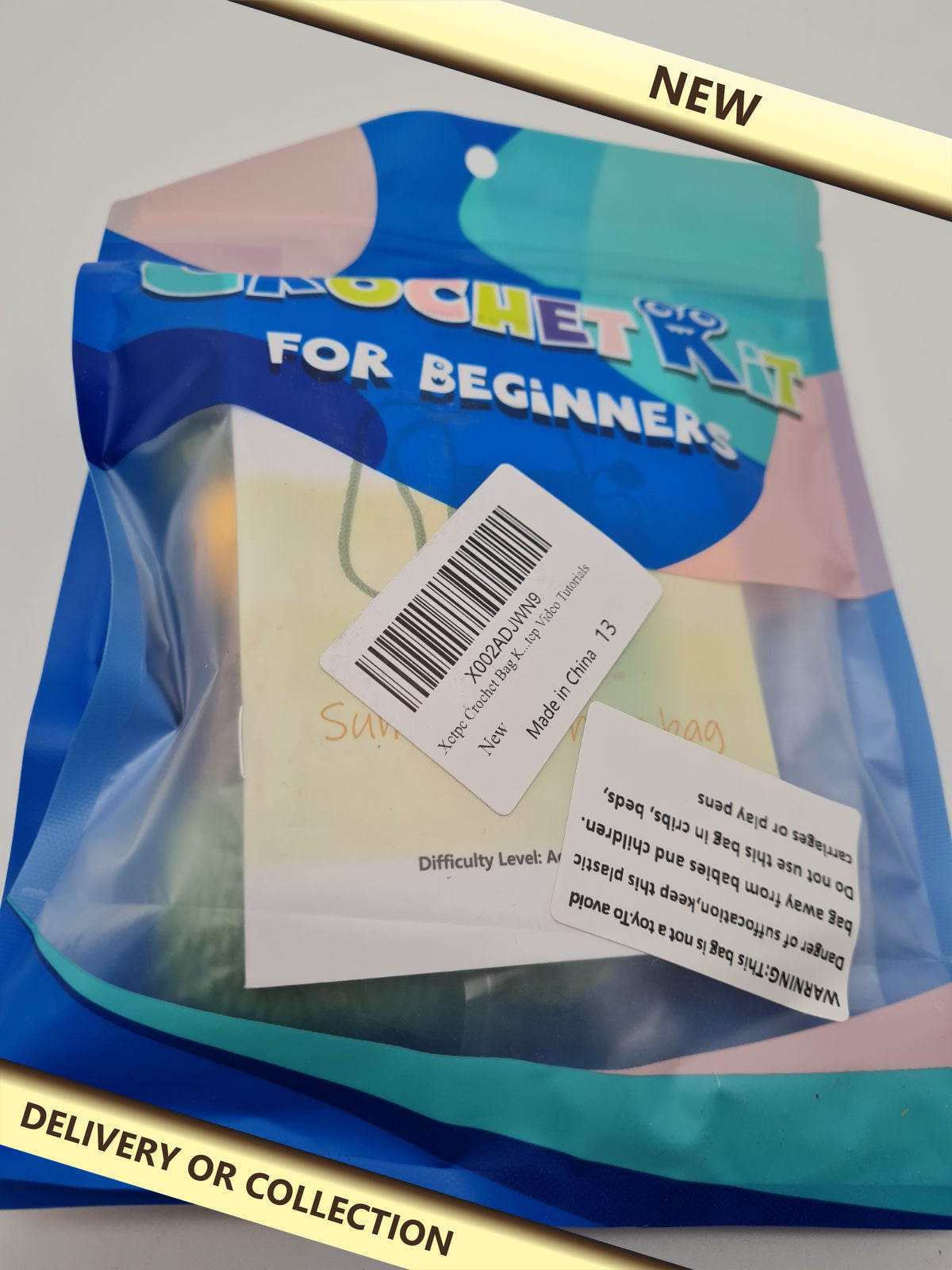 Beginner Crochet Bag Kit — photograph 1 — New; auction delivery information shown on image