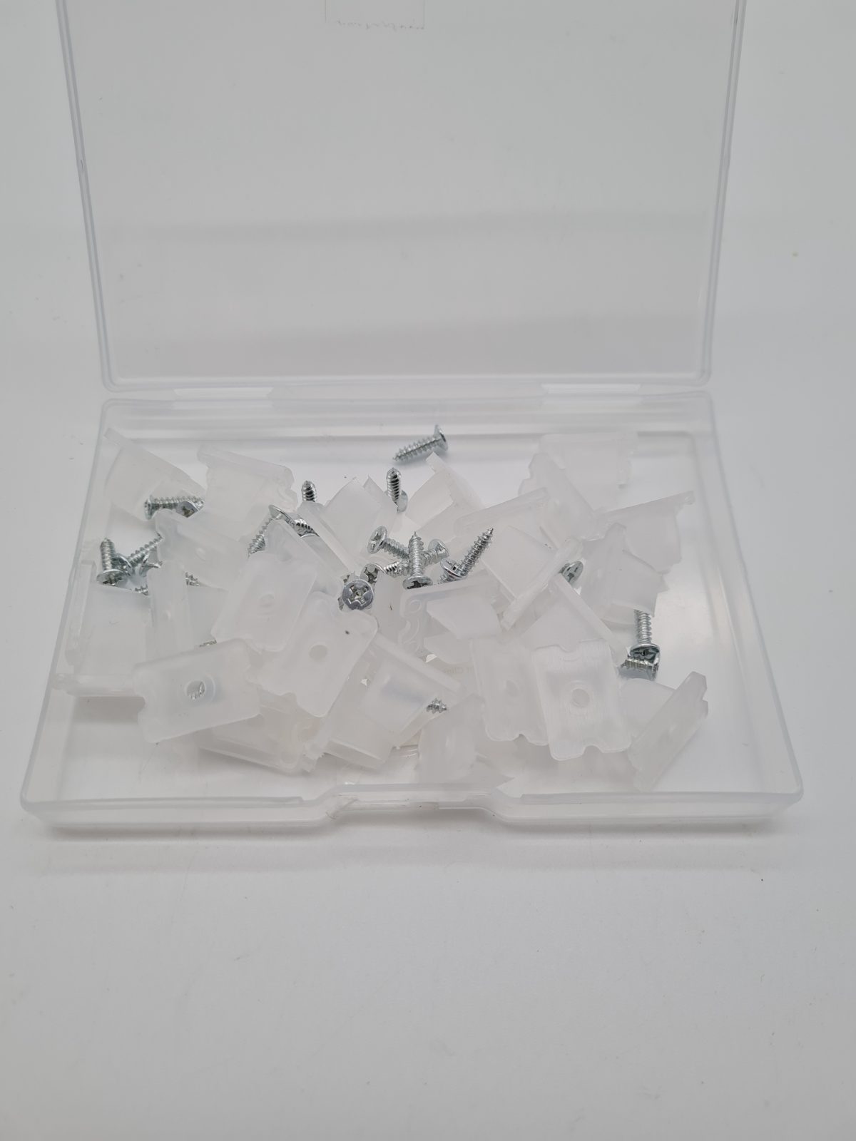 LED strip light mounting clips with screws — photograph 1