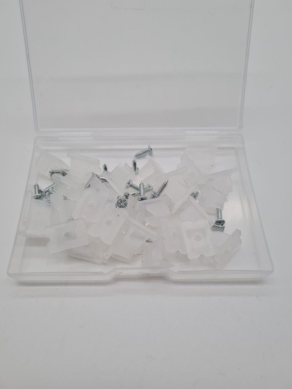 LED strip light mounting clips with screws — photograph 1