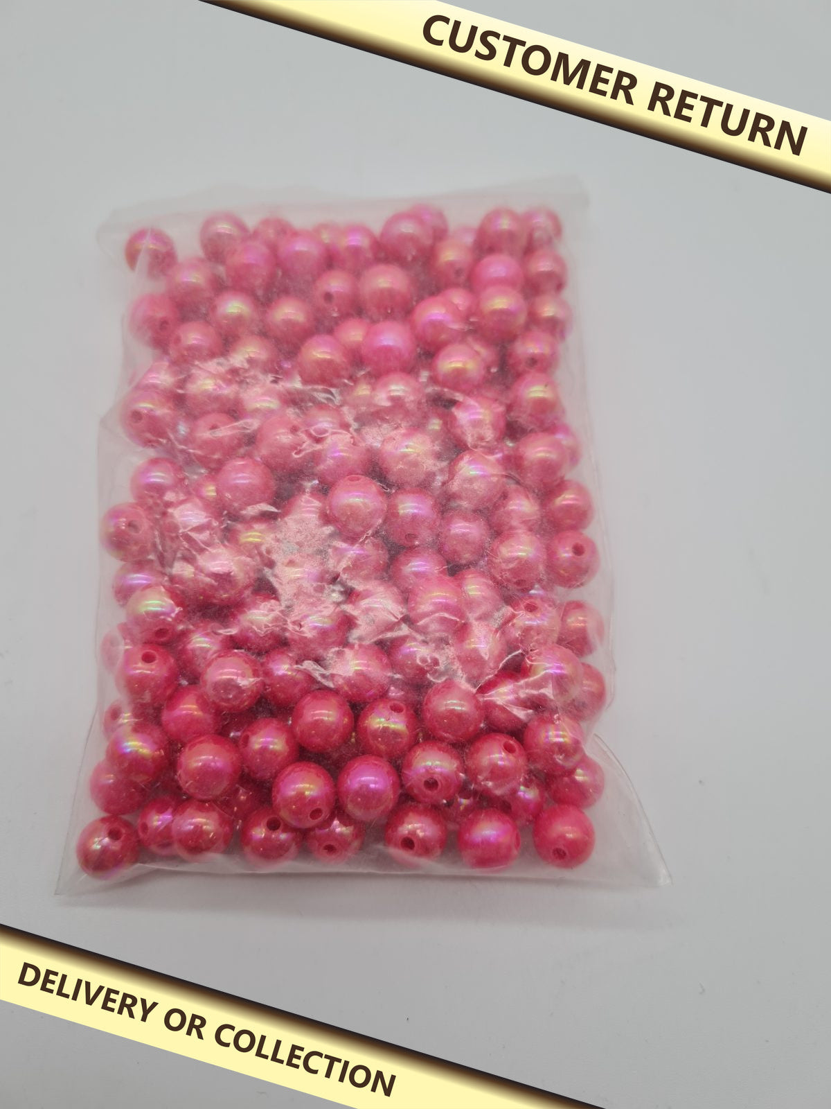 8mm Round Acrylic Craft Beads — photograph 1 — Customer return; auction delivery information shown on image