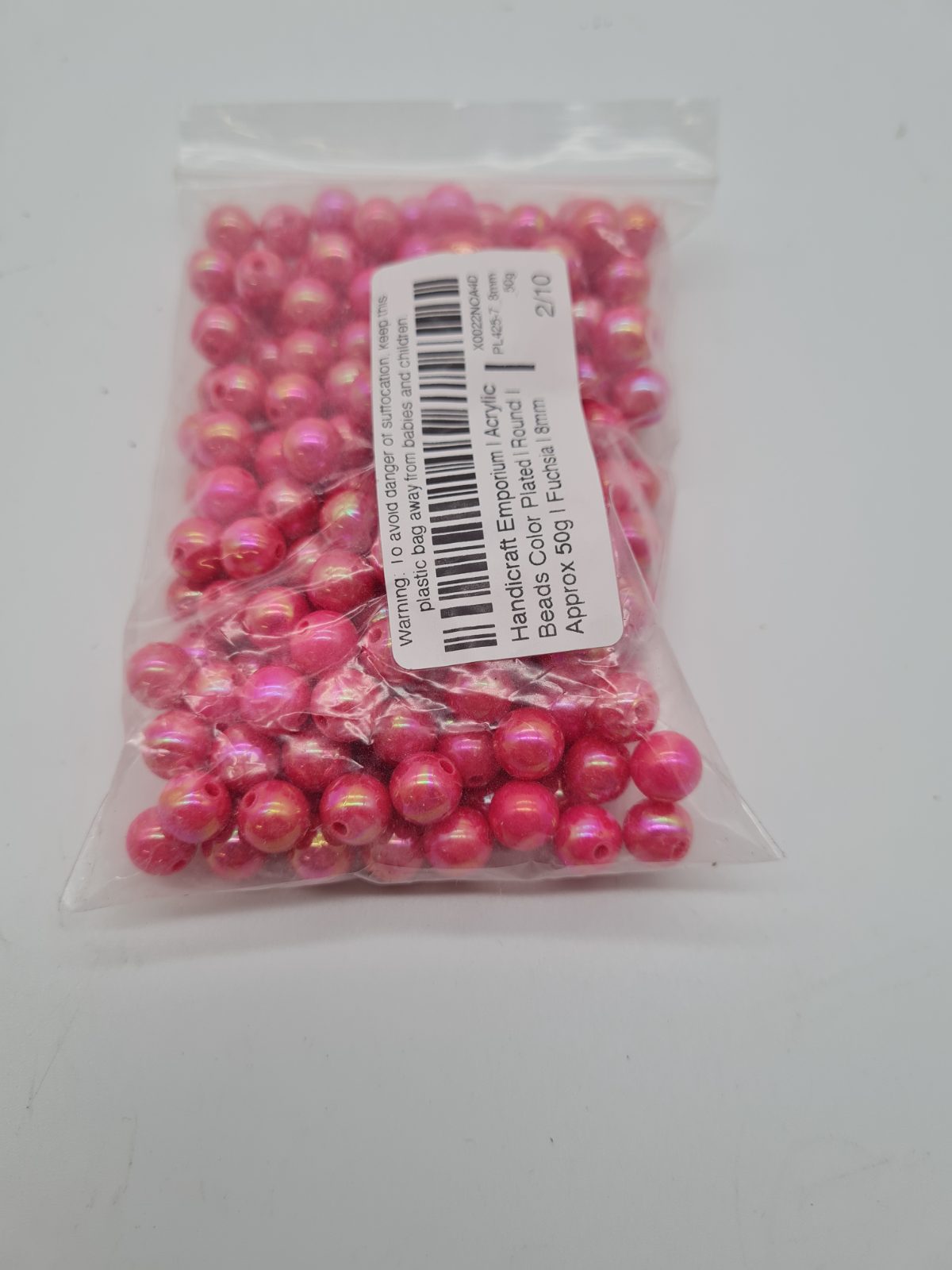 8mm Round Acrylic Craft Beads — photograph 2