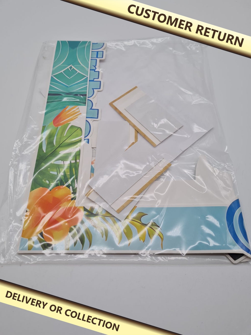 Tropical Photo Booth Props Kit — photograph 1 — Customer return; auction delivery information shown on image