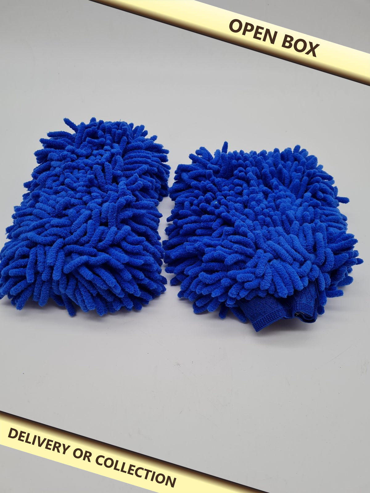 Pair of Chenille Car Wash Mitts — photograph 1 — Open box; auction delivery information shown on image