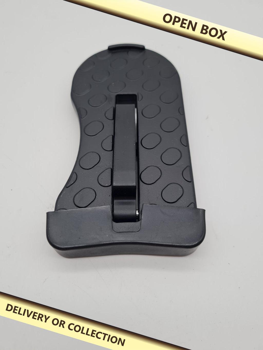 Folding Car Door Latch Step — photograph 1 — Open box; auction delivery information shown on image