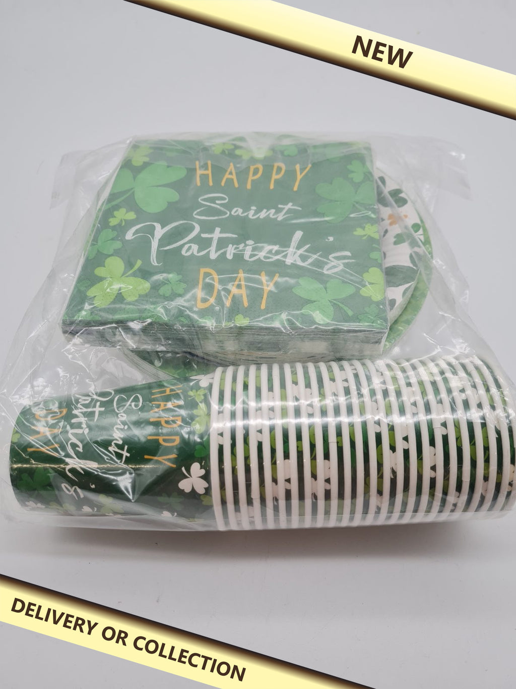 St Patrick's Day Party Tableware Set — photograph 1 — New; auction delivery information shown on image