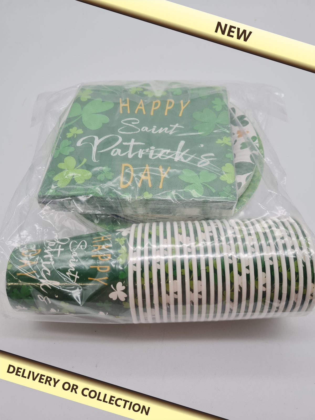 St Patrick's Day Party Tableware Set — photograph 1 — New; auction delivery information shown on image