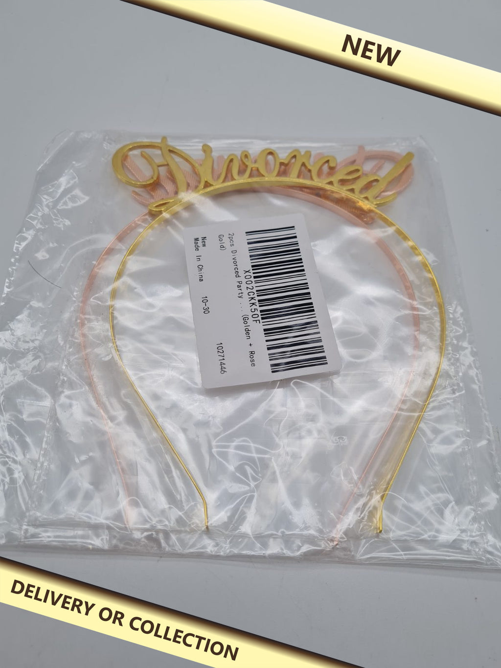 Set of 2 'Divorced' Novelty Party Headbands — photograph 1 — New; auction delivery information shown on image