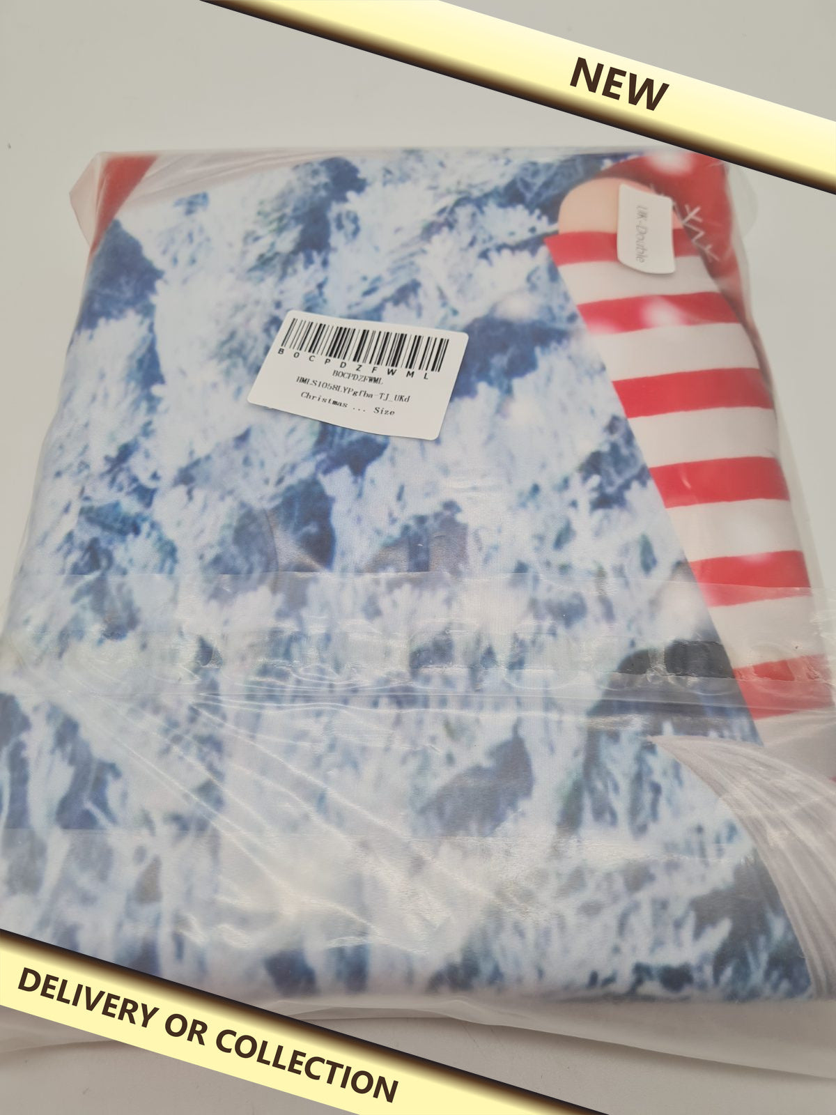 Christmas-themed UK double duvet cover — photograph 1 — New; auction delivery information shown on image