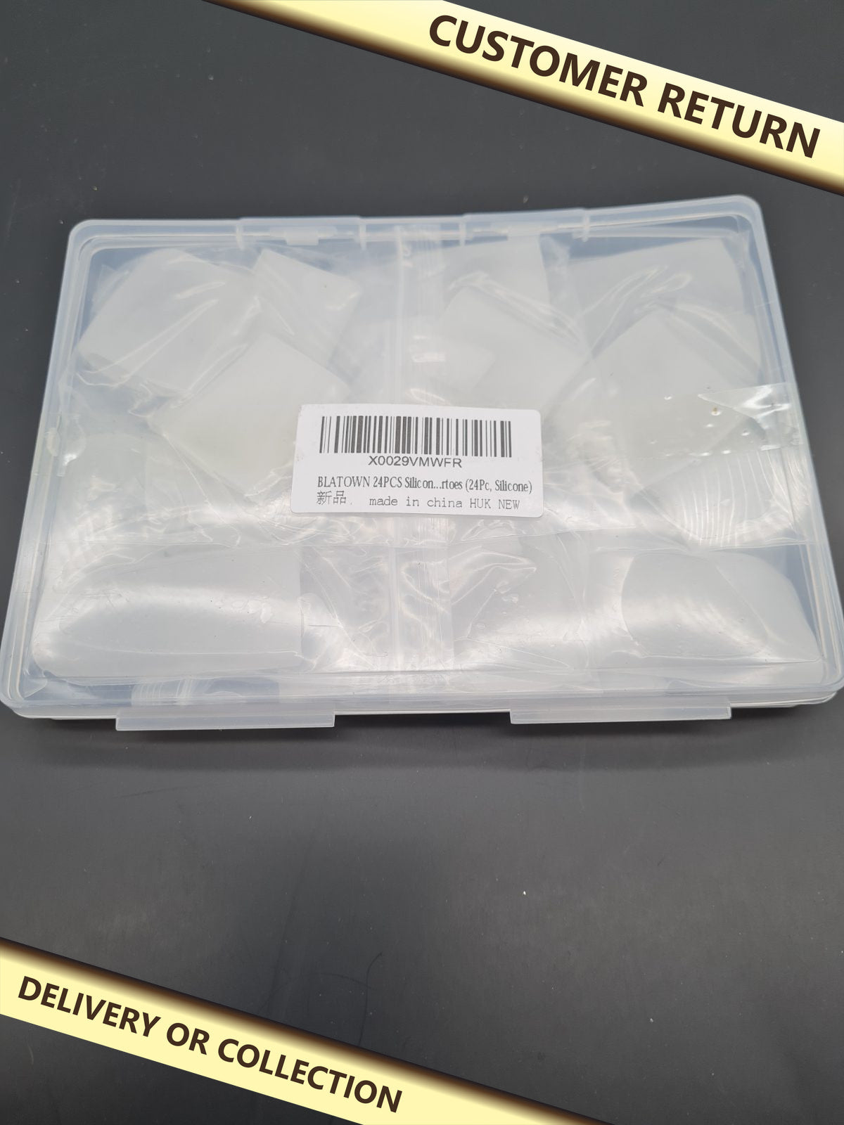 Assorted Silicone Toe Protectors — photograph 1 — Customer return; auction delivery information shown on image